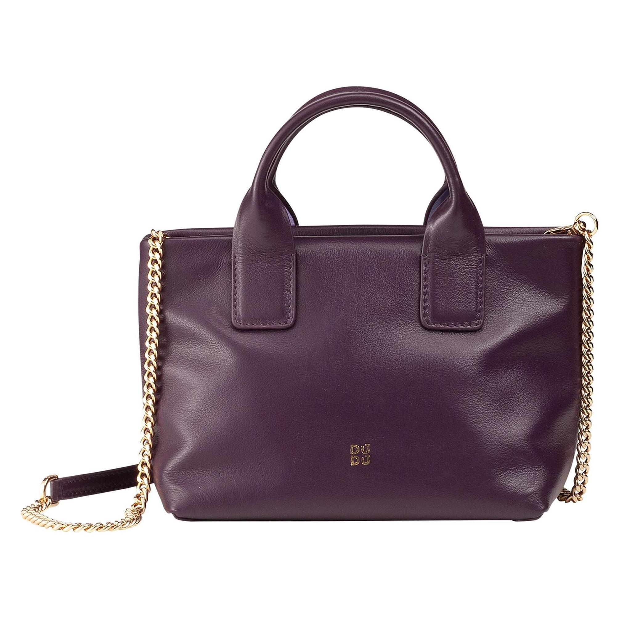 Dudu, Damen, Handtasche, Ibiza Handtasche Leder 22 Cm, Violett