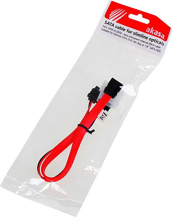 Actual product image Akasa SATA 2 combo cable (data and power)
