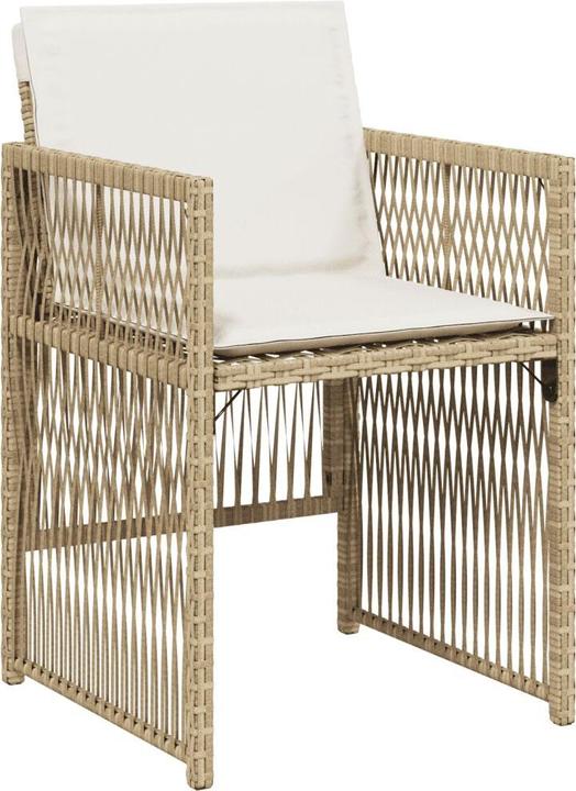 Actual product image vidaXL Garden furniture dining set garden set seating group 5 pcs. beige poly rattan (110 cm)