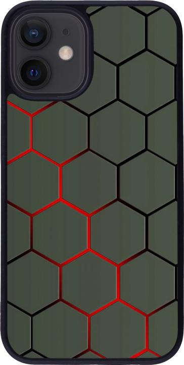 Image du produit PhoneLook Coque Silicone rigide noir Geometric Line red (Apple iPhone 12 mini)