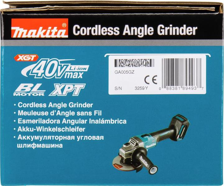 Actual product image Makita 40V Battery Angle Grinder GA005GZ (125 mm)
