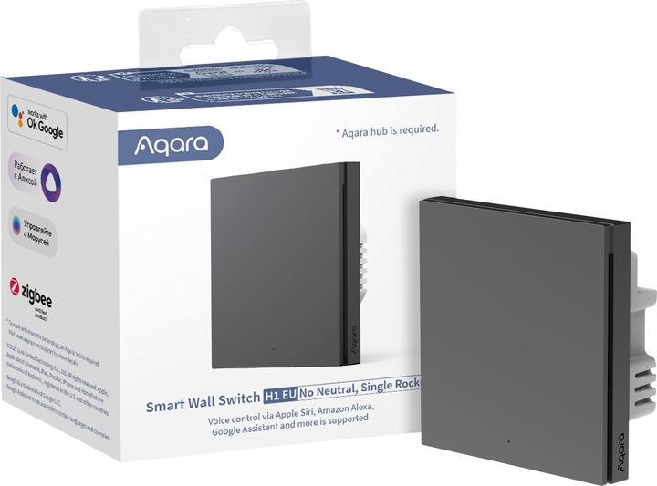 Produktbild Aqara Smart Wall Switch H1 Grau No Neutral, Single Rocker (Zigbee)