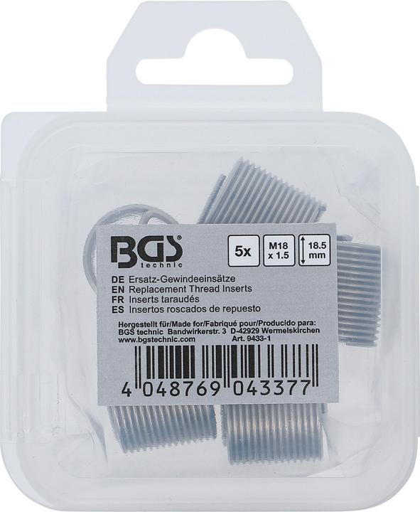 Image du produit BGS Inserts taraudés M18 x 1,5 mm 5 pièces