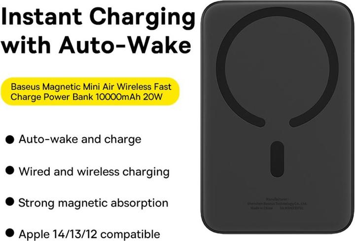 Produktbild Baseus Magnetic Mini Air Powerbank (10000 mAh, 20 W, 37 Wh)