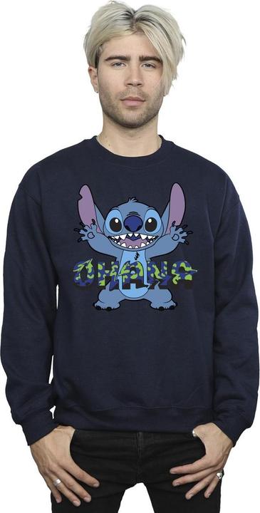Produktbild Disney Lilo And Stitch Ohana Blue Glitch Sweatshirt (L)