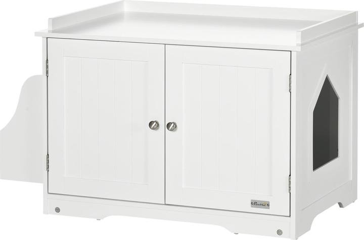 Actual product image PawHut Cat Litter Box with Magnetic Doors (Cat litter box closed)