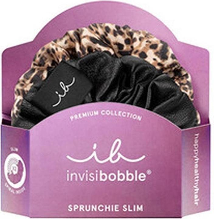 Invisibobble Hair elastic Sprunchie Slim Premium Leo is the New Black 2 pcs (Hair tie)