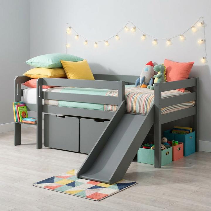 Image du produit Vipack Lit Pino avec toboggan et 2 tiroirs (90x200)