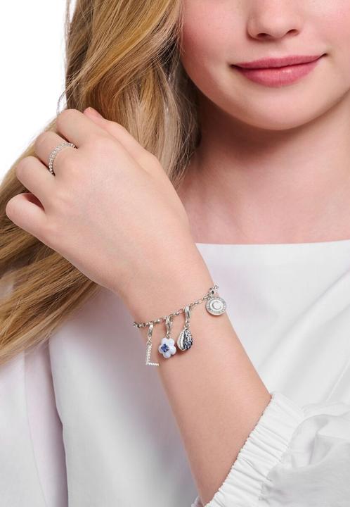 Produktbild Thomas Sabo Charm Armband mit Schimmernden Weissem Kaltemaille Silber (19 cm, 925er Silber, Emaille)