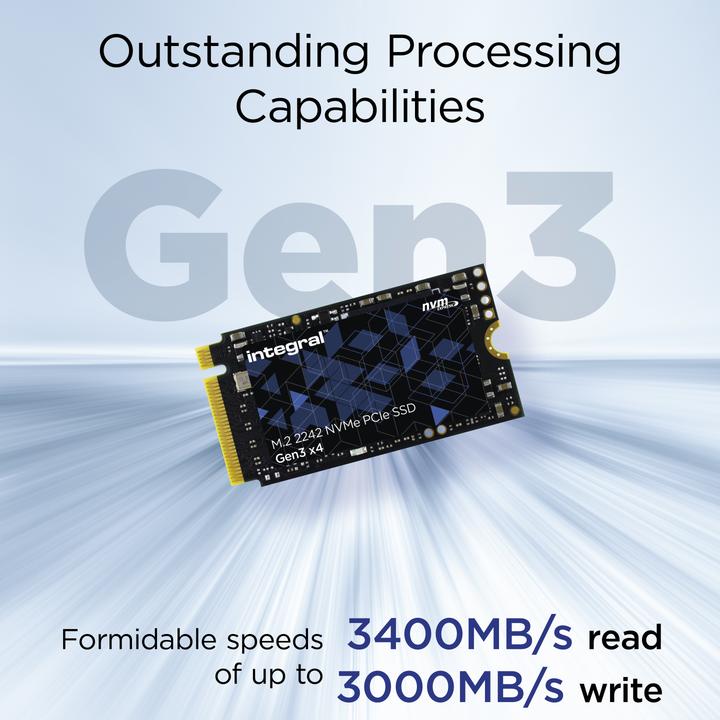 Actual product image 512GB SSD M.2 2242 NVME 1.3 PCIe Gen3 (512 GB, M.2 2242)