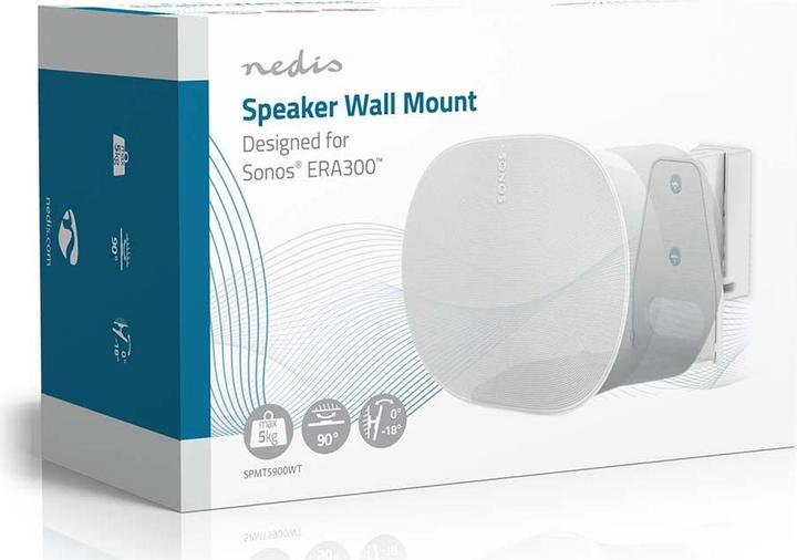 Actual product image Nedis Speaker holder - Compatible with: Sonos Era300 - wall - 5 kg - swivel/tilt - tiltable (1 pcs., Wall installation, Rotatable, Tiltable)