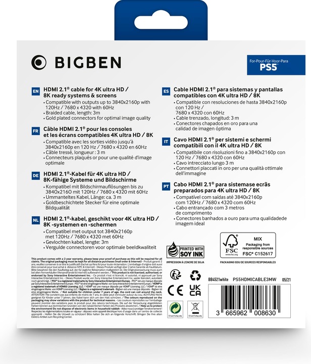 Actual product image Bigben HDMI – HDMI (3 m, HDMI)
