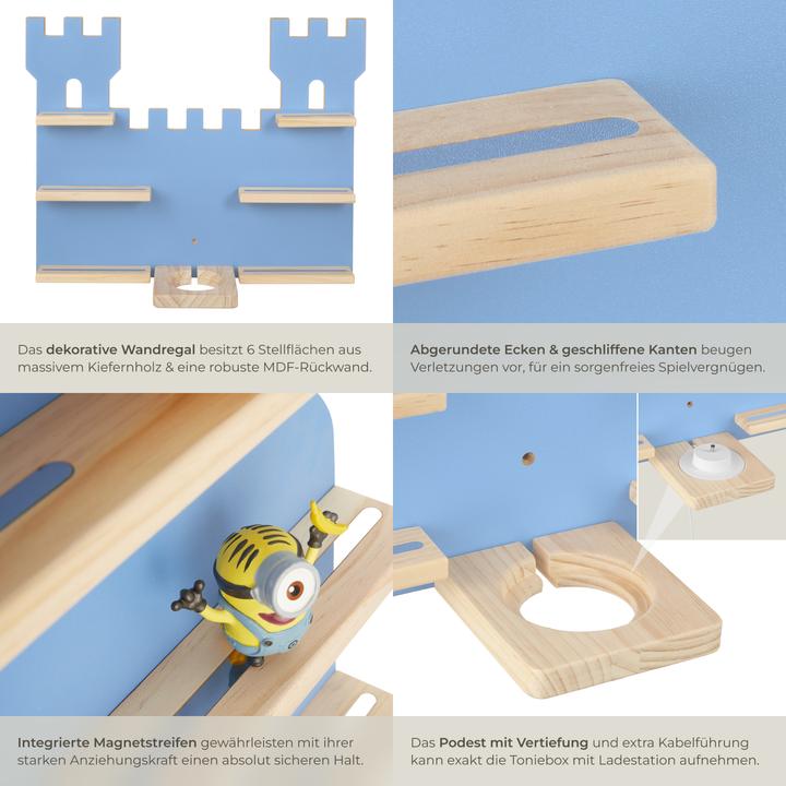 Produktbild tectake Wandregal MyLittleStory Fortress für bis zu 16 Tonies