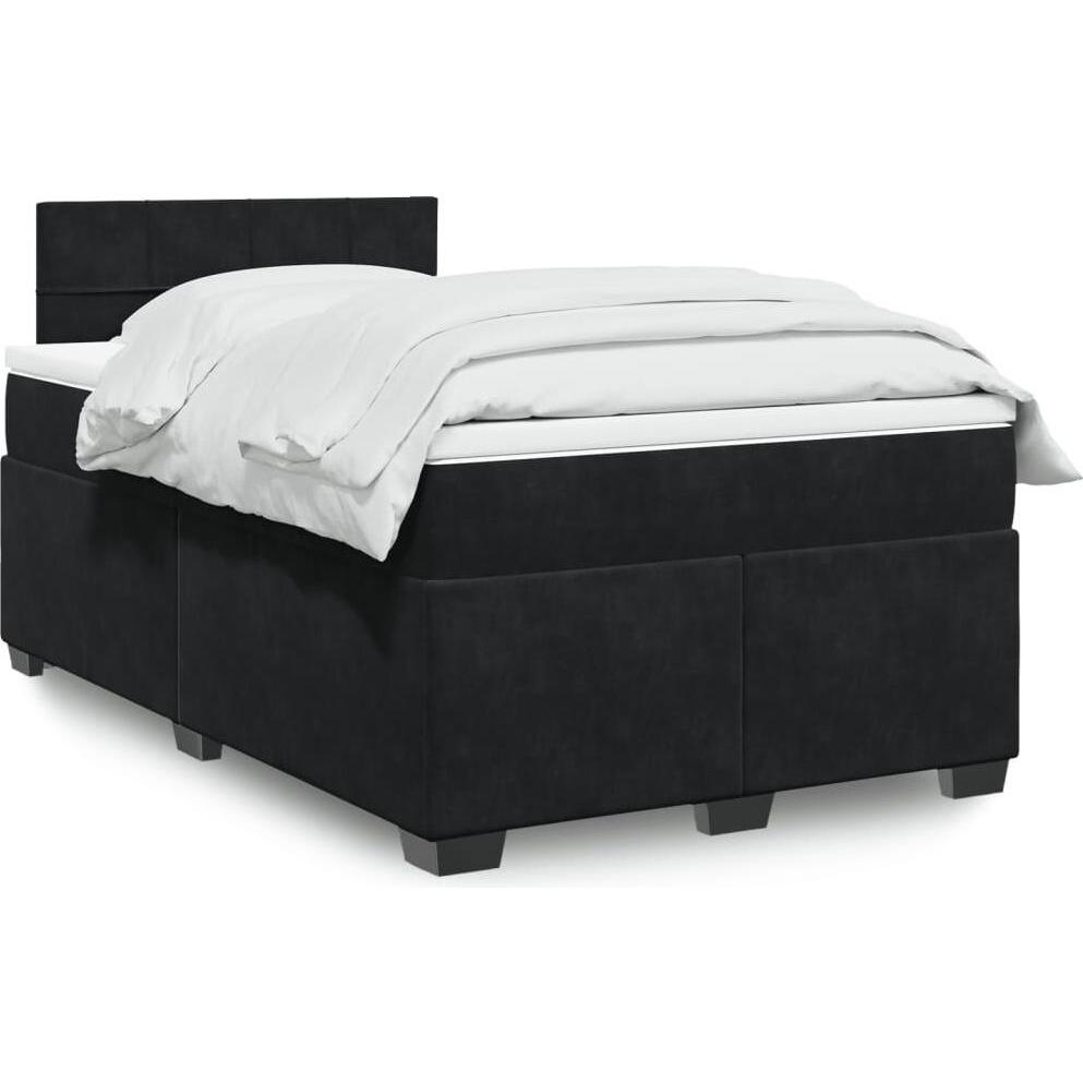 VidaXL, Bett, Bo x springbett mit Matratze 120 x 200 cm Samt (120 x 200 cm)