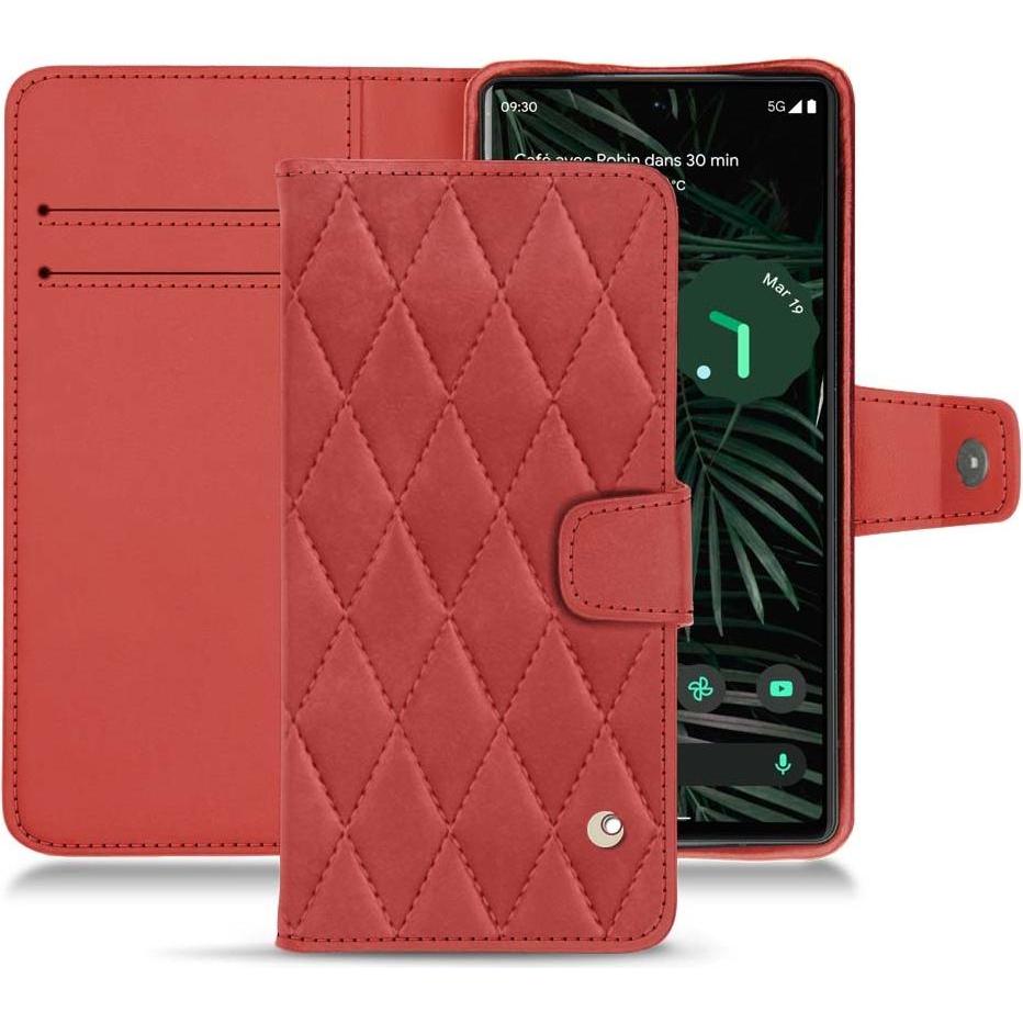 Noreve Lederschutzhülle Wallet (Google Pixel 6 Pro), Smartphone Hülle, Rot