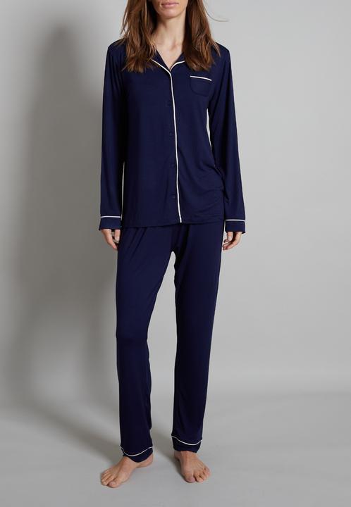 Produktbild Tom Tailor Sofia Dames Doorknooppyjama - Blauw (38)