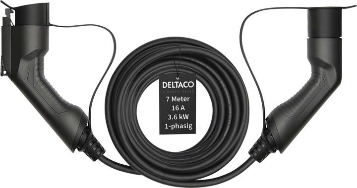 Produktbild Deltaco ev-kabel type 2 - type 1 1 phase 16a 5m (Typ 2, 3.60 kW, 16 A, 7 m)