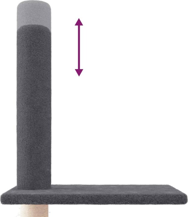 Produktbild VidaXL Kratzbaum Deckenhoch Dunkelgrau 250,5-276,5cm Katzenbaum Kletterbaum (276.50 cm, Dunkelgrau)