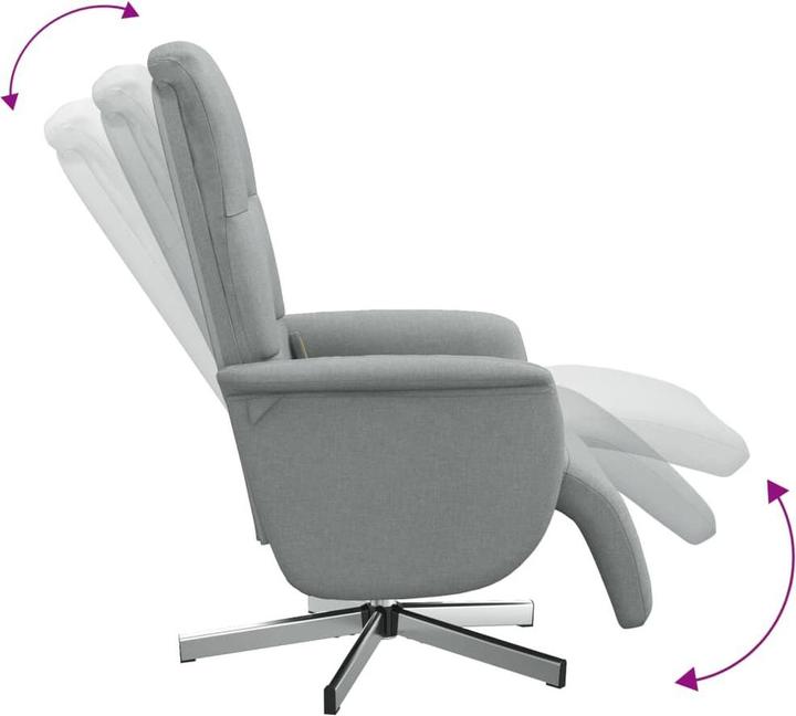 Produktbild vidaXL Massagesessel mit Fussteil Hellgrau Stoff,Farbe