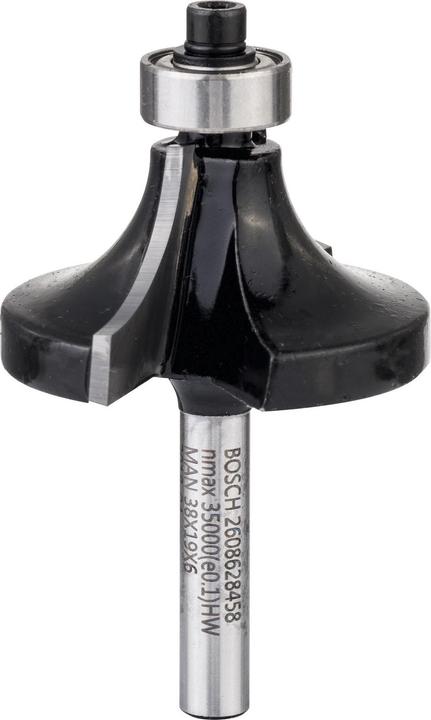 Bosch Professional Zubehör Abrundfräser, 6 mm, R1 12,7 mm, D 38,1 mm, L 18,6 mm, G 60 mm