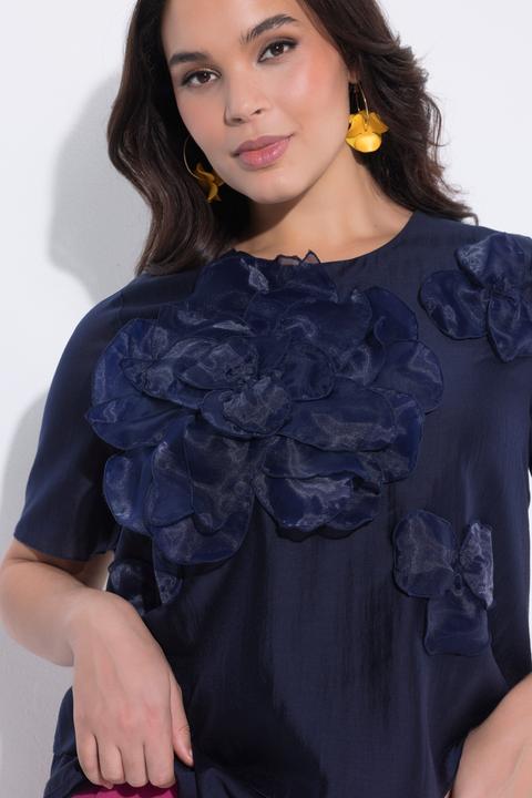 Actual product image Ulla Popken Floral Chiffon Applique Blouse (42)