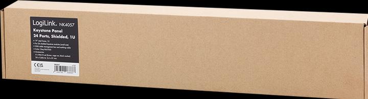 Actual product image LogiLink 19" patch panel for 24 Keystone modules, with labelling fields and cable clamp