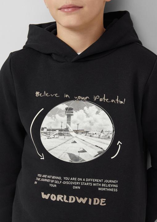 Produktbild s.Oliver Sweatshirt Kuscheliger Hoodie mit Frontprint (146, 152)