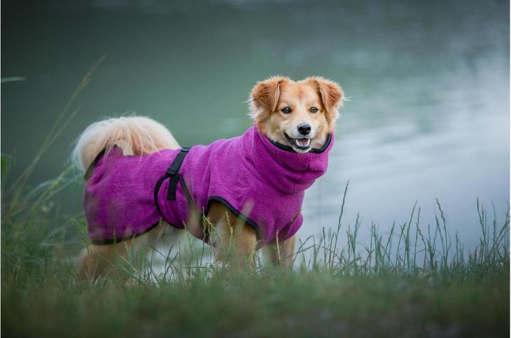 Actual product image Deek Pets Bathrobe M, 54 cm, Berry (M, Dog bathrobe)