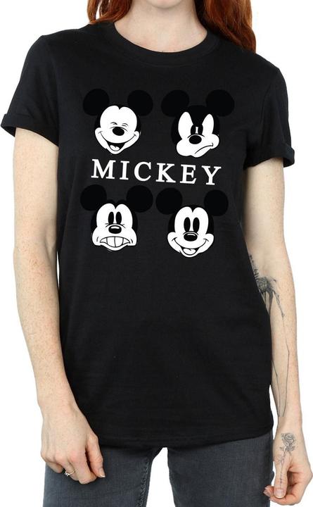 Immagine prodotto Disney Maglietta Boyfriend in cotone con testa di Topolino da donna/ragazzo (L)