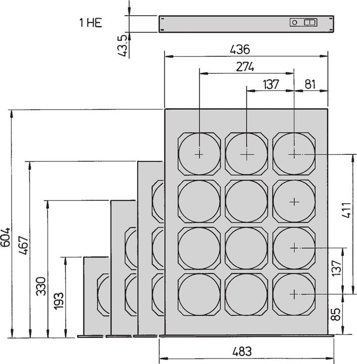 Actual product image Schroff Fan housing - HOUSING 1HE F.6 LUEFT.38MM