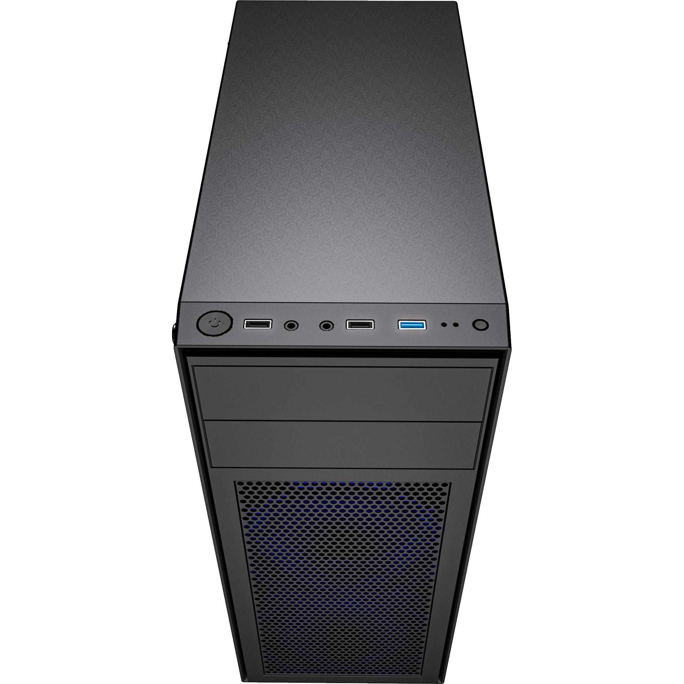 Thumbnail - Gembird CCC-FC-M100B Gaming-Computergehäuse Fornax M100B blaue Lüfter (ATX), PC Gehäuse, Schwarz