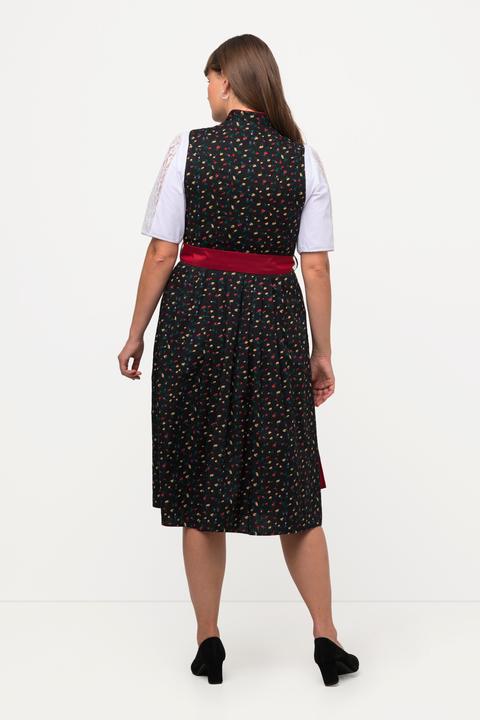 Image du produit Ulla Popken Costume traditionnel tyrolien, fleurs, boutons fantaisie, col V, sans manches (50)