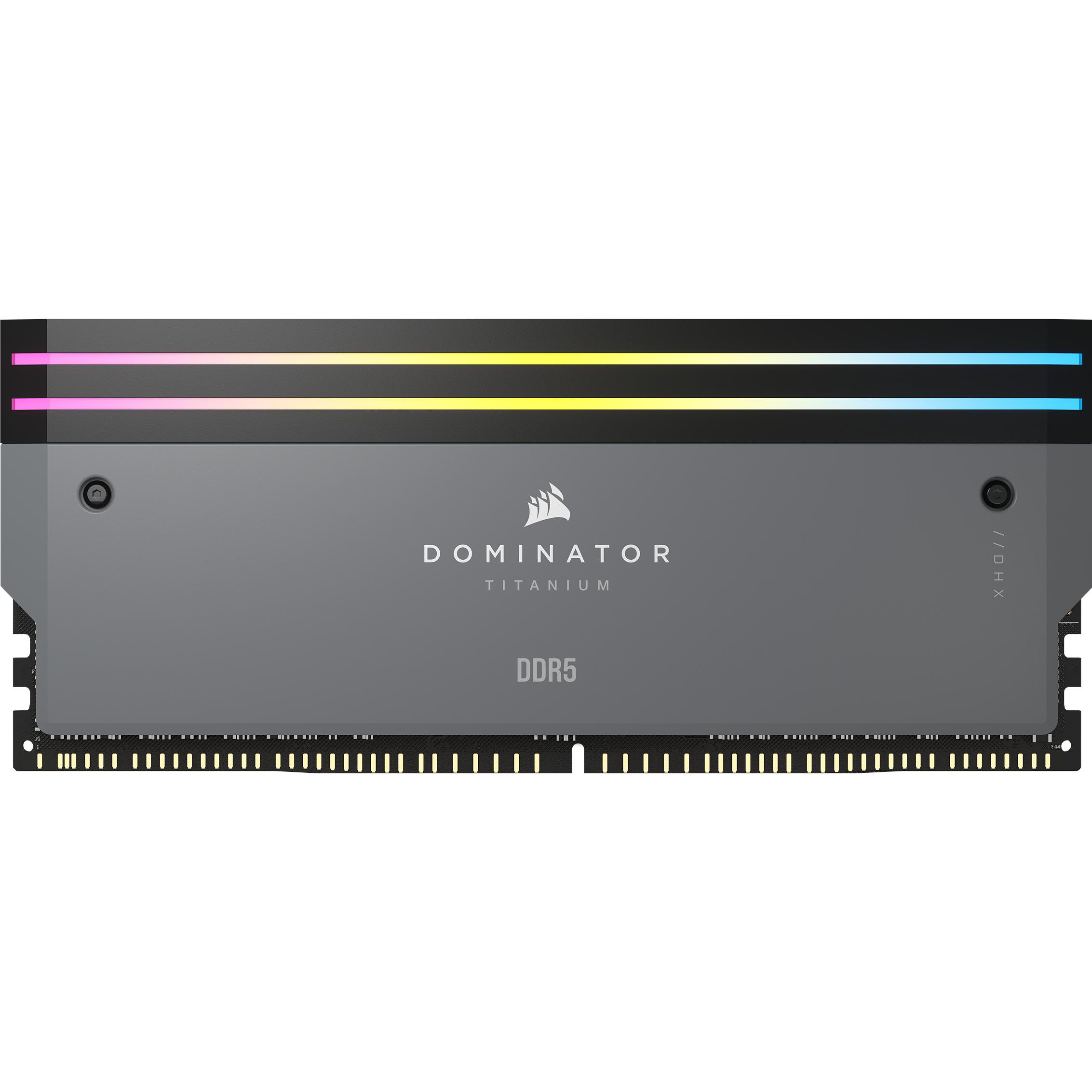 Thumbnail - Corsair DOMINATOR Titanium Light Enhancement Kit, 2-up config, Functional LEDs, Grey Heatsink, no DRAM ICs (RGB), Moddin...