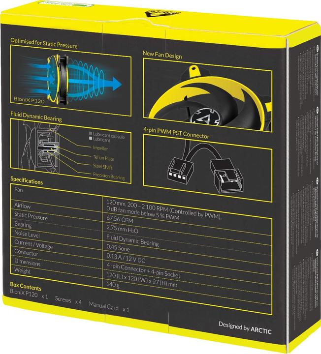 Actual product image Arctic BIONIX P120 (YELLOW) (120 mm, 1 x)