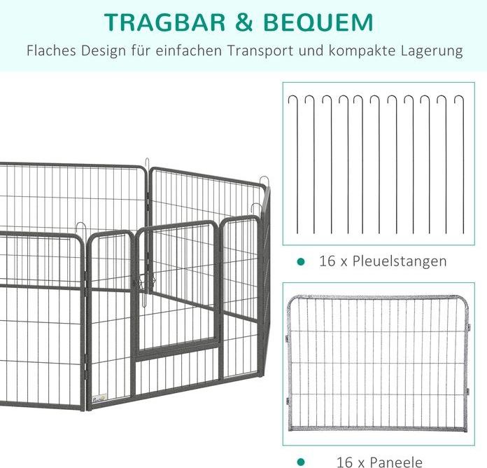 Produktbild Swisshandel24 Welpenauslauf Freigehege 16 Segmente 60 cm Hoch Laufstall für Haustier welpengitter Zaun Laufgitter