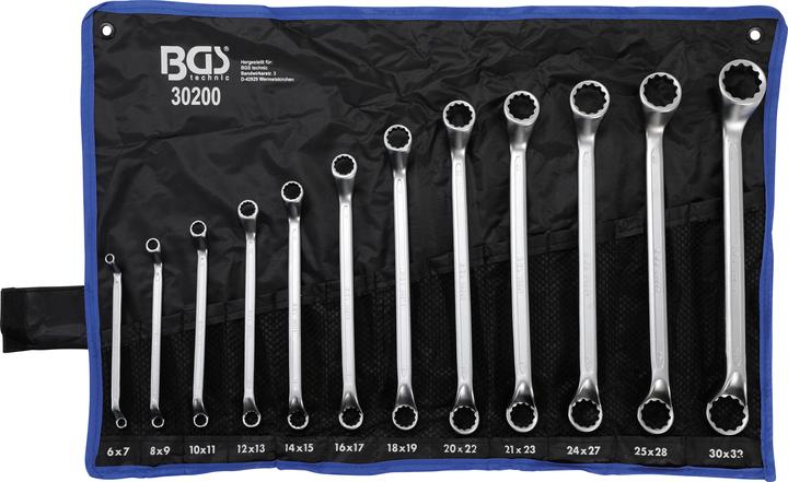 Actual product image BGS Double Ring Spanner Set deep offset ends 6 - 32 mm 12 pcs. (32 mm, 19 mm, 6 mm, 12 mm, 24 mm, 14 mm, 22 mm, 16 mm, 23 mm, 10 mm, 21 mm, 18 mm, 27 mm, 7 mm, 31 mm, 17 mm, 11 mm, 15 mm, 26 mm, 30 mm, 8 mm, 28 mm, 9 mm, 29 mm, 13 mm, 20 mm, 25 mm)