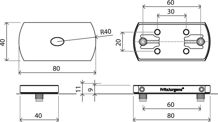 Actual product image FritsJurgens Bodenplatten, schwarz 80x40x9mm