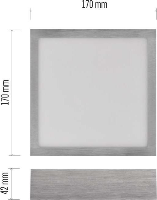 Actual product image Emos Surface-mounted LED light NEXXO, square, silver, 12.5W, with Change CCT (1100 lm)