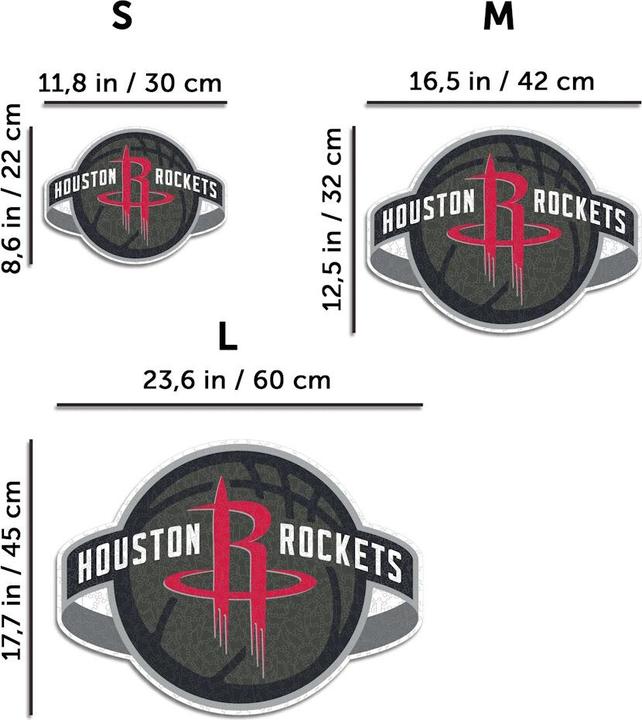 Image du produit Iconic NBA - Houston Rockets - Logo - Puzzle en bois Taille M (270 pièces) (270 pièces)
