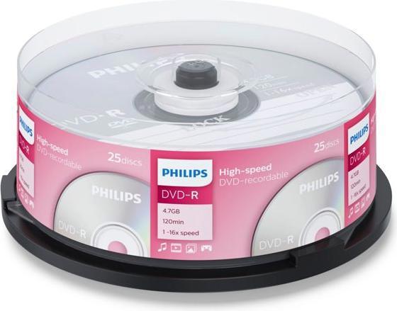 Image du produit Philips 1x25 DVD-R 4.7GB 16x SP (25 x)