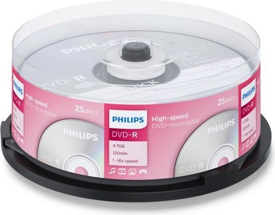 Produktbild Philips 1x25 DVD-R 4,7GB 16x SP (25 x)