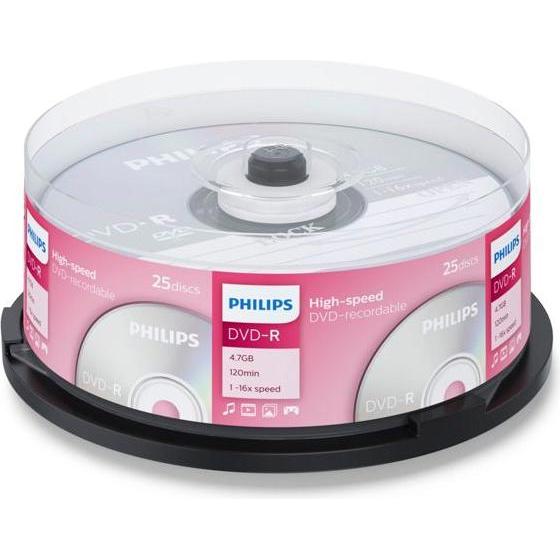 Thumbnail - Philips 1x25 DVD-R 4,7GB 16x SP (25 x), Optischer Datenträger
