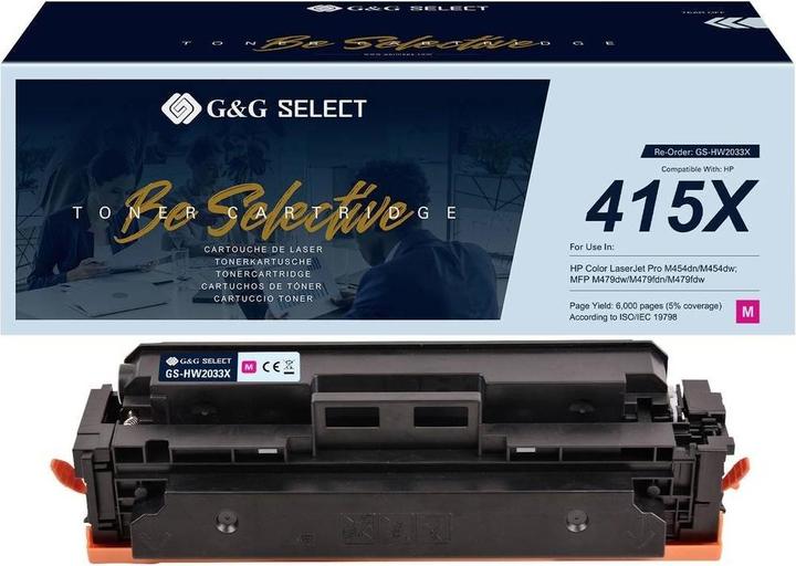 Produktbild G&G Toner ersetzt HP 415X Kompatibel Magenta W2033X GS-HW2033X(415X) (M)