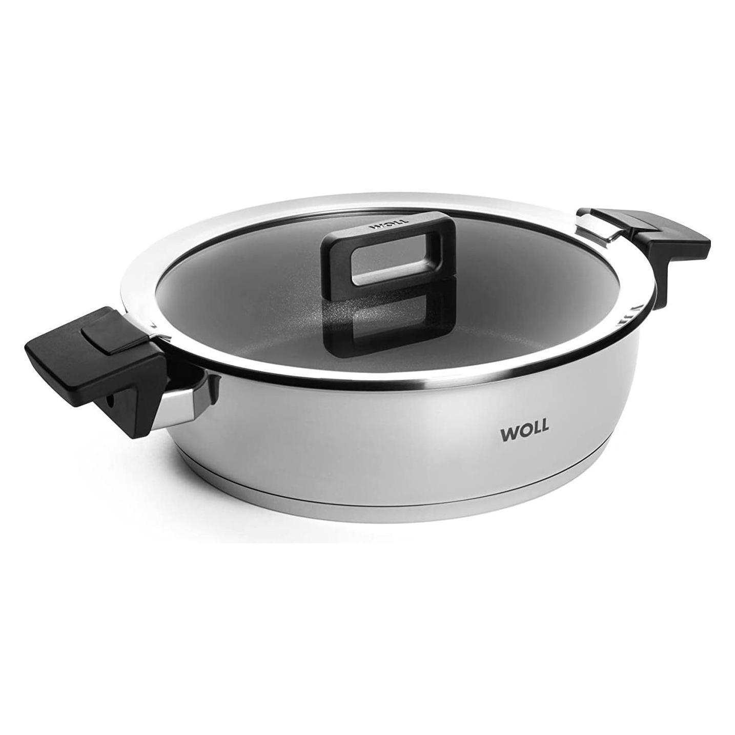 Woll Braadpan Met Deksel, Pan + Steelpan, Zilver