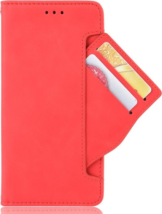Actual product image Cover-Discount iPhone 12 / 12 Pro - case with many card slots red (Apple iPhone 12, Apple iPhone 12 Pro)
