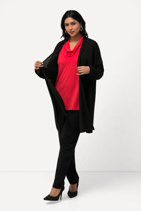Produktbild Ulla Popken Indoorjacke, 3D-Zackenmuster, A-Linie, V-Ausschnitt (56)
