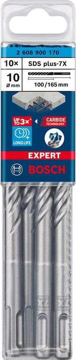 Image du produit Bosch Professional Zubehör Forets marteaux Expert SDS plus-7X, 10 x 100 x 165 mm, 10 pcs. (10 millimètres)