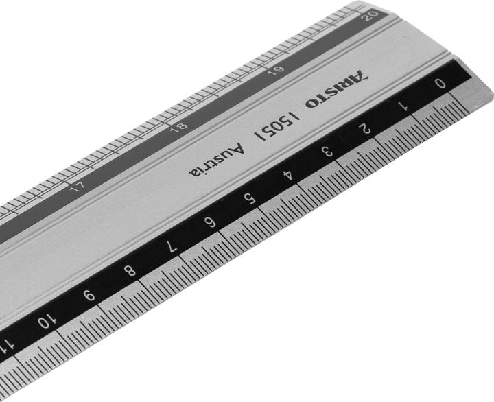 Productafbeelding Aristo Aluminium liniaal mm schaalverdeling 50cm rubberen onderlegger (50 cm)