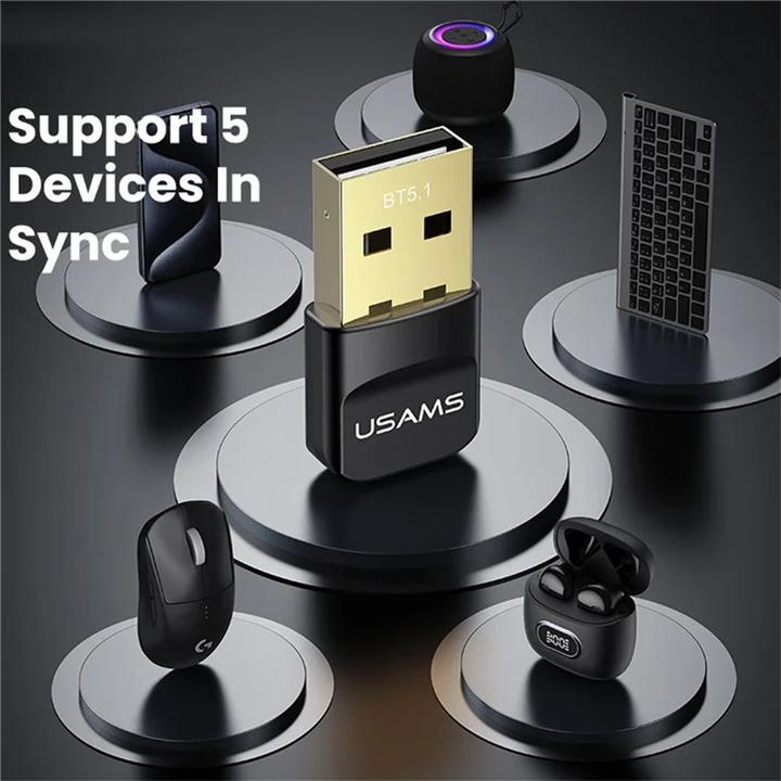Actual product image Usams Adapter USB Bluetooth ZB321 5.1 czarny (Transmitter & Receiver)
