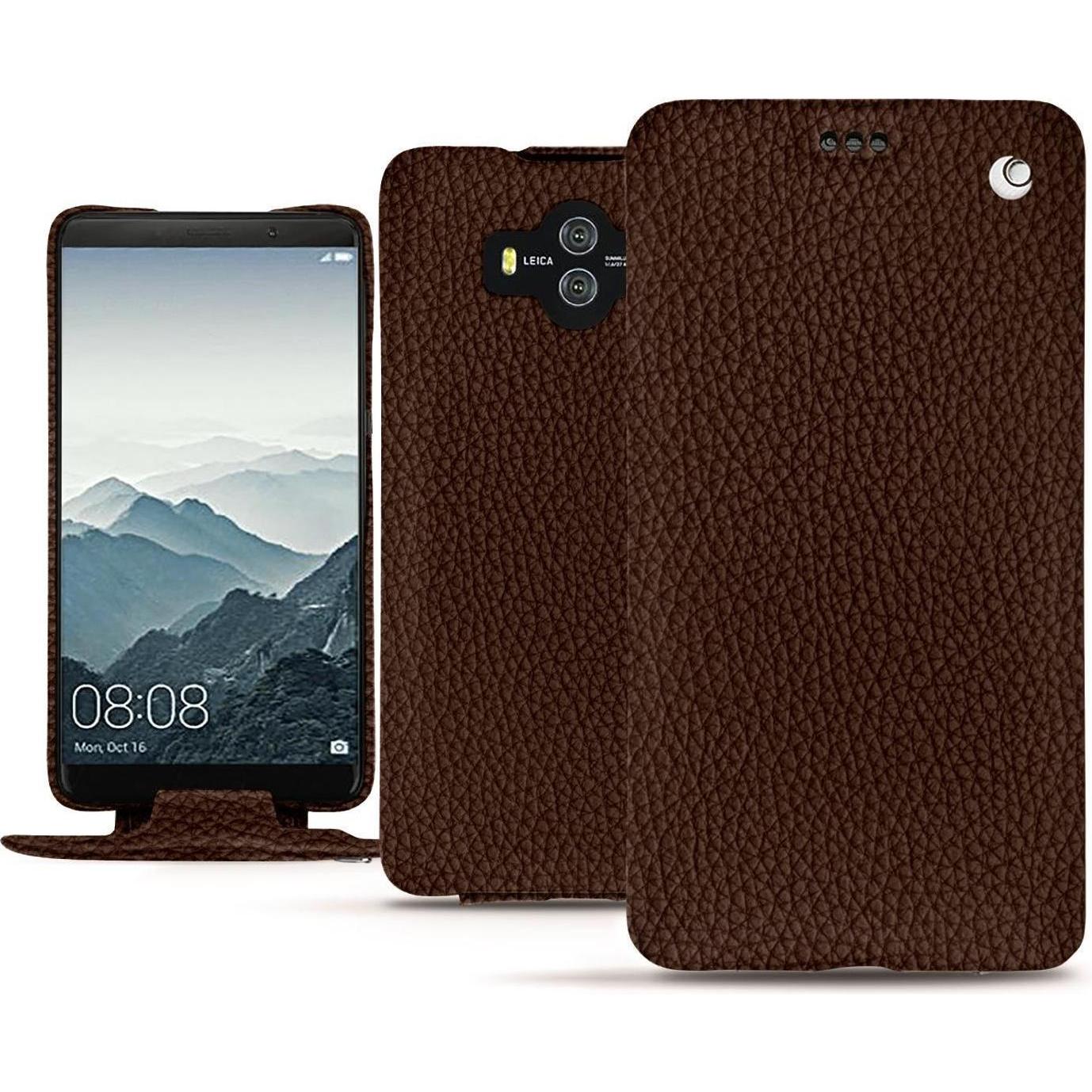 Noreve Lederschutzhülle vertikal (Huawei Mate 10), Smartphone Hülle, Braun
